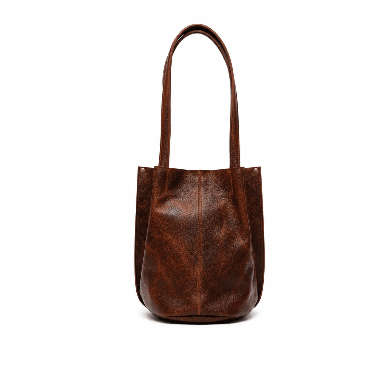 Workshop Bucket Bag by Will Leather Goods, brown leather handbag with dual top handles on Tampa Home & Garden Store