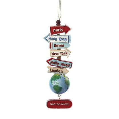 World With Signs Ornament - Tampa Home & Garden Store