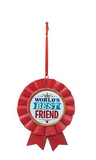 Worlds Best Friend Ribbon - Ornament - Tampa Home & Garden Store