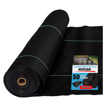 Woven Geotextile, Commercial Grade Driveway and Road Fabric for Separation and Stabilization - Heavy Duty Underlayment - 50 Year Fabric - Tampa Home & Garden Store