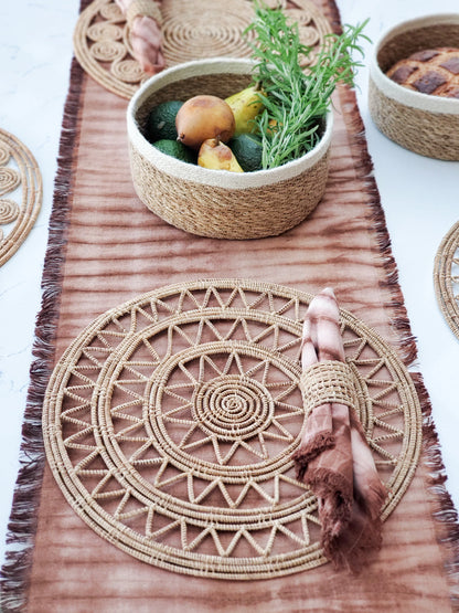 Woven Palm Fiber Napkin Ring - Natural (Set of 4) - Tampa Home & Garden Store
