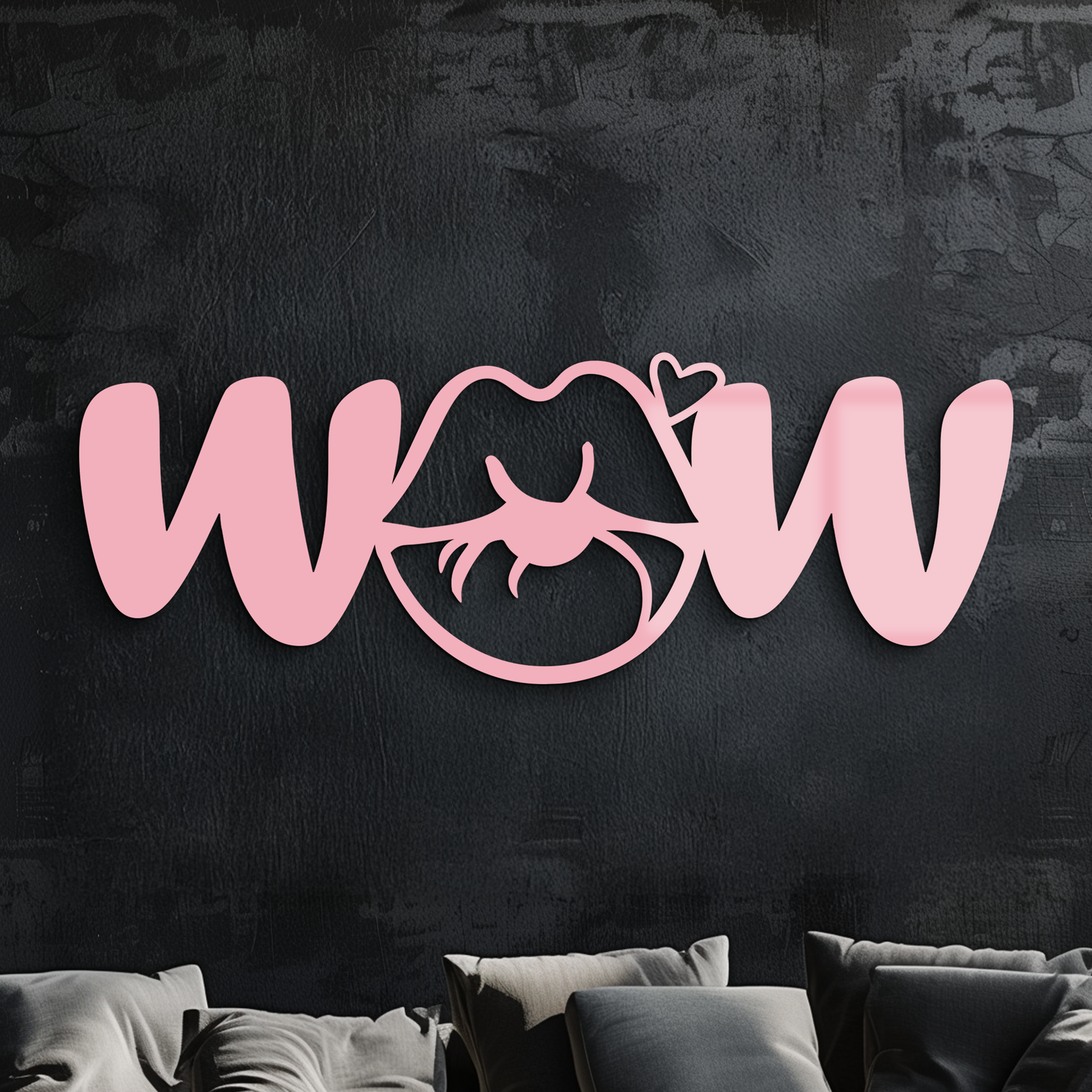 Wow Face Expression Metal Wall Art – Modern Typography Design - KAFGP113 - Tampa Home & Garden Store
