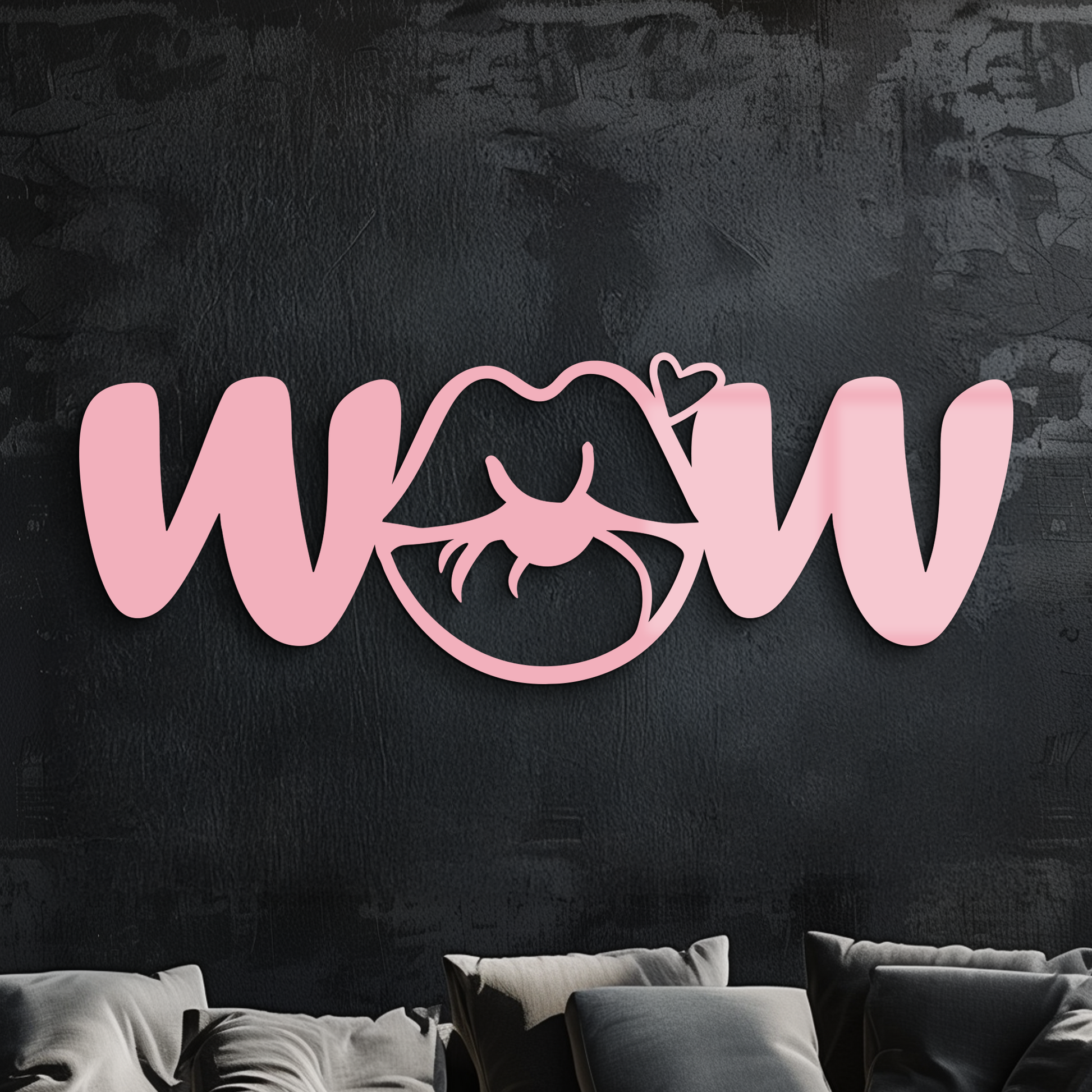 Wow Face Expression Metal Wall Art – Modern Typography Design - KAFGP113 - Tampa Home & Garden Store