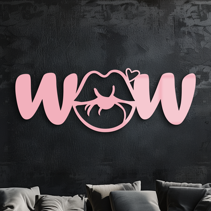 Wow Face Expression Metal Wall Art – Modern Typography Design - KAFGP113 - Tampa Home & Garden Store