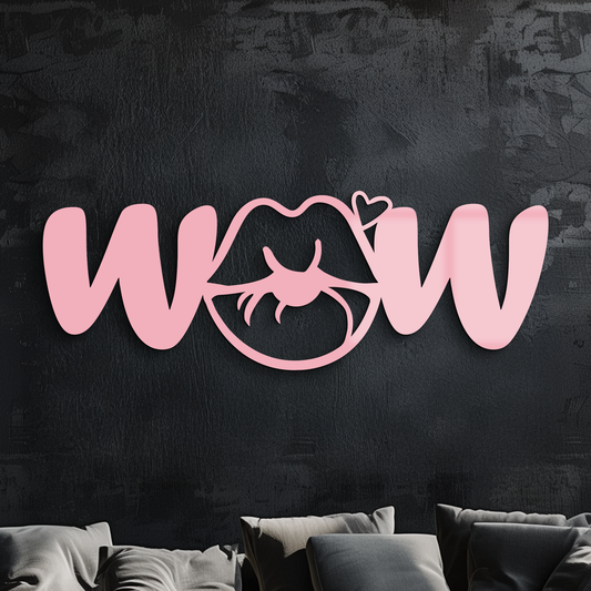 Wow Face Expression Metal Wall Art – Modern Typography Design - KAFGP113 - Tampa Home & Garden Store