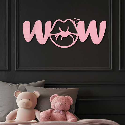 Wow Face Expression Metal Wall Art – Modern Typography Design - KAFGP113 - Tampa Home & Garden Store