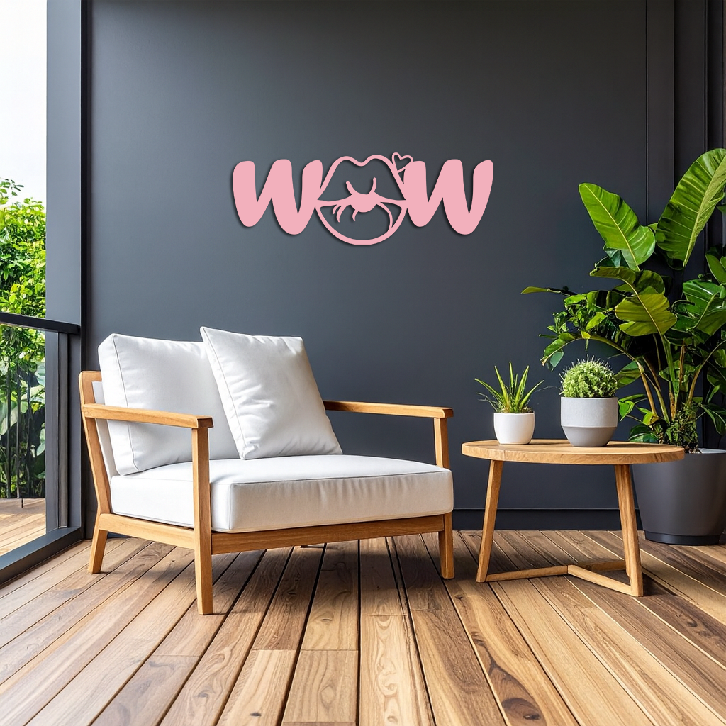 Wow Face Expression Metal Wall Art – Modern Typography Design - KAFGP113 - Tampa Home & Garden Store