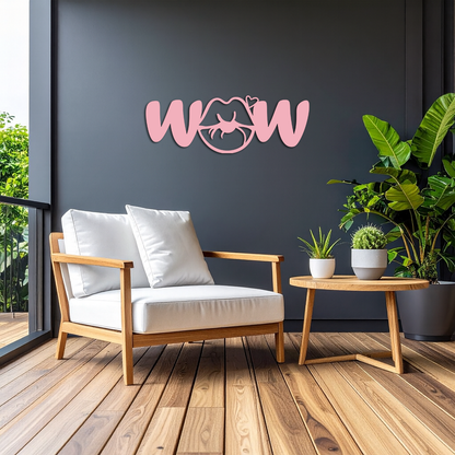 Wow Face Expression Metal Wall Art – Modern Typography Design - KAFGP113 - Tampa Home & Garden Store