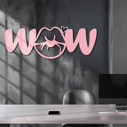Wow Face Expression Metal Wall Art – Modern Typography Design - KAFGP113 - Tampa Home & Garden Store