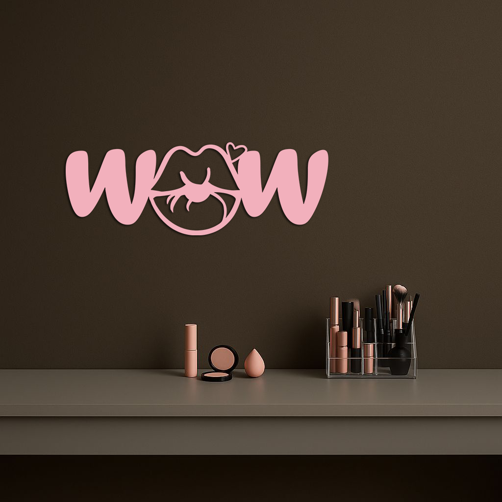 Wow Face Expression Metal Wall Art – Modern Typography Design - KAFGP113 - Tampa Home & Garden Store