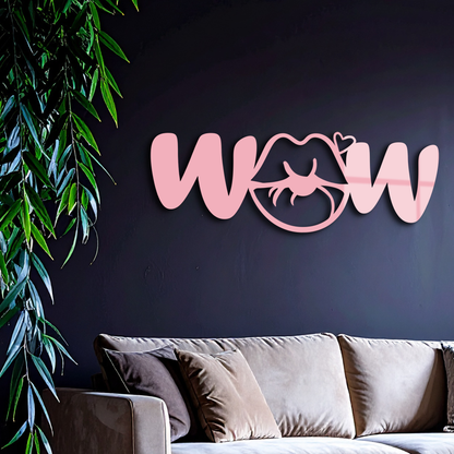 Wow Face Expression Metal Wall Art – Modern Typography Design - KAFGP113 - Tampa Home & Garden Store