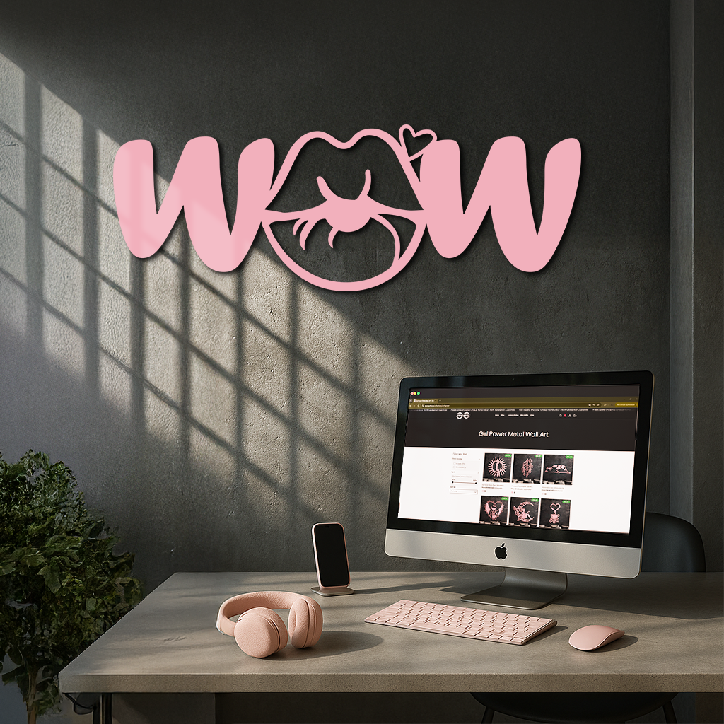 Wow Face Expression Metal Wall Art – Modern Typography Design - KAFGP113 - Tampa Home & Garden Store