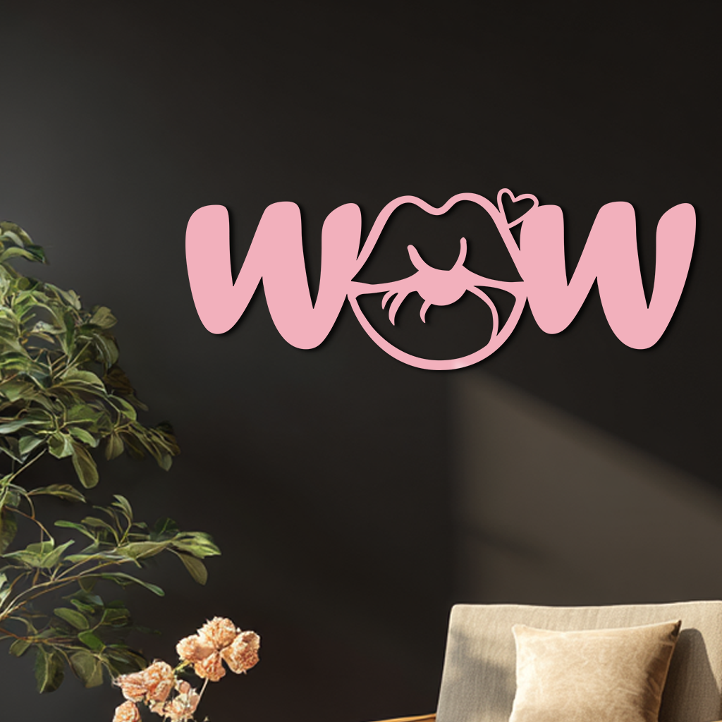 Wow Face Expression Metal Wall Art – Modern Typography Design - KAFGP113 - Tampa Home & Garden Store