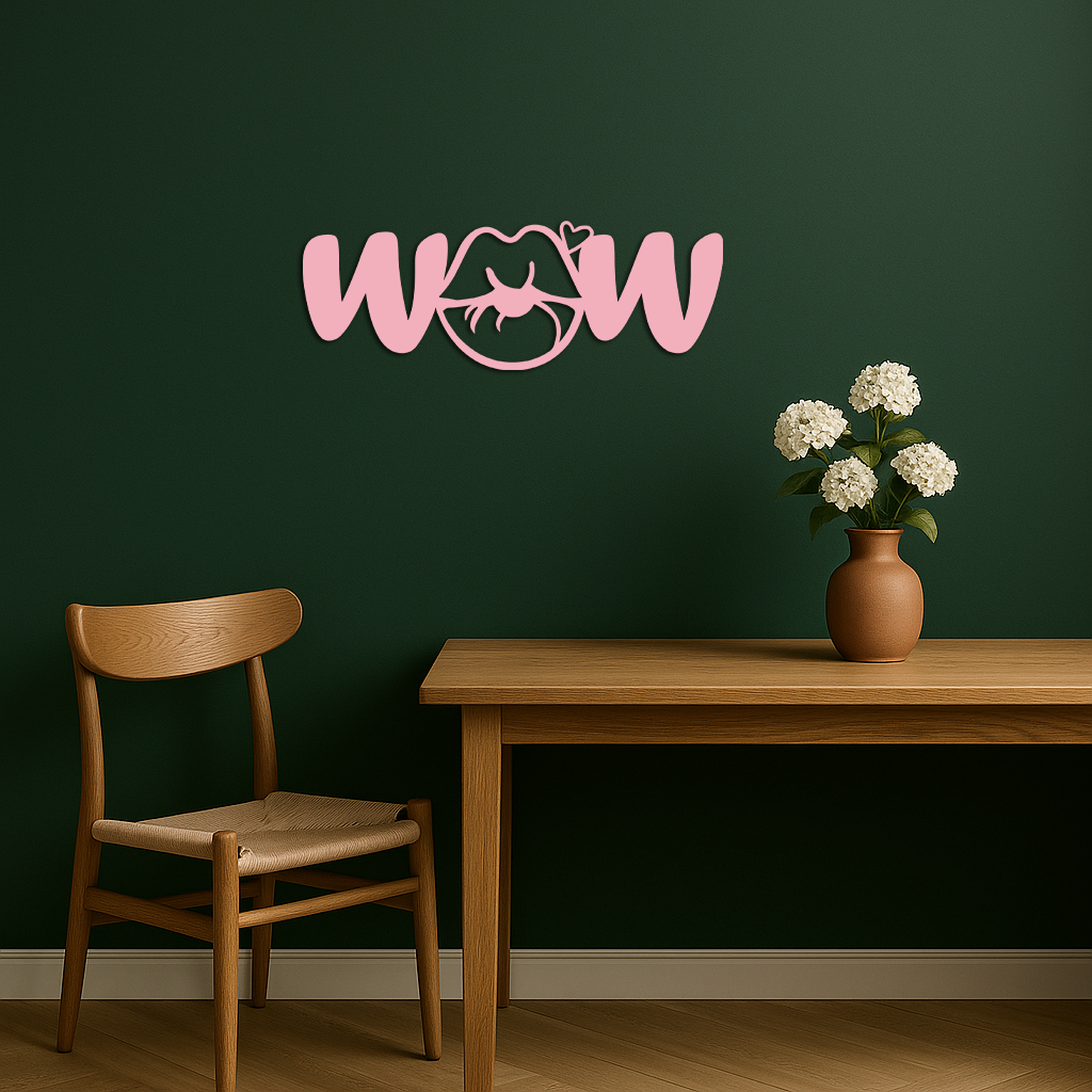 Wow Face Expression Metal Wall Art – Modern Typography Design - KAFGP113 - Tampa Home & Garden Store