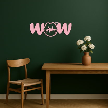 Wow Face Expression Metal Wall Art – Modern Typography Design - KAFGP113 - Tampa Home & Garden Store