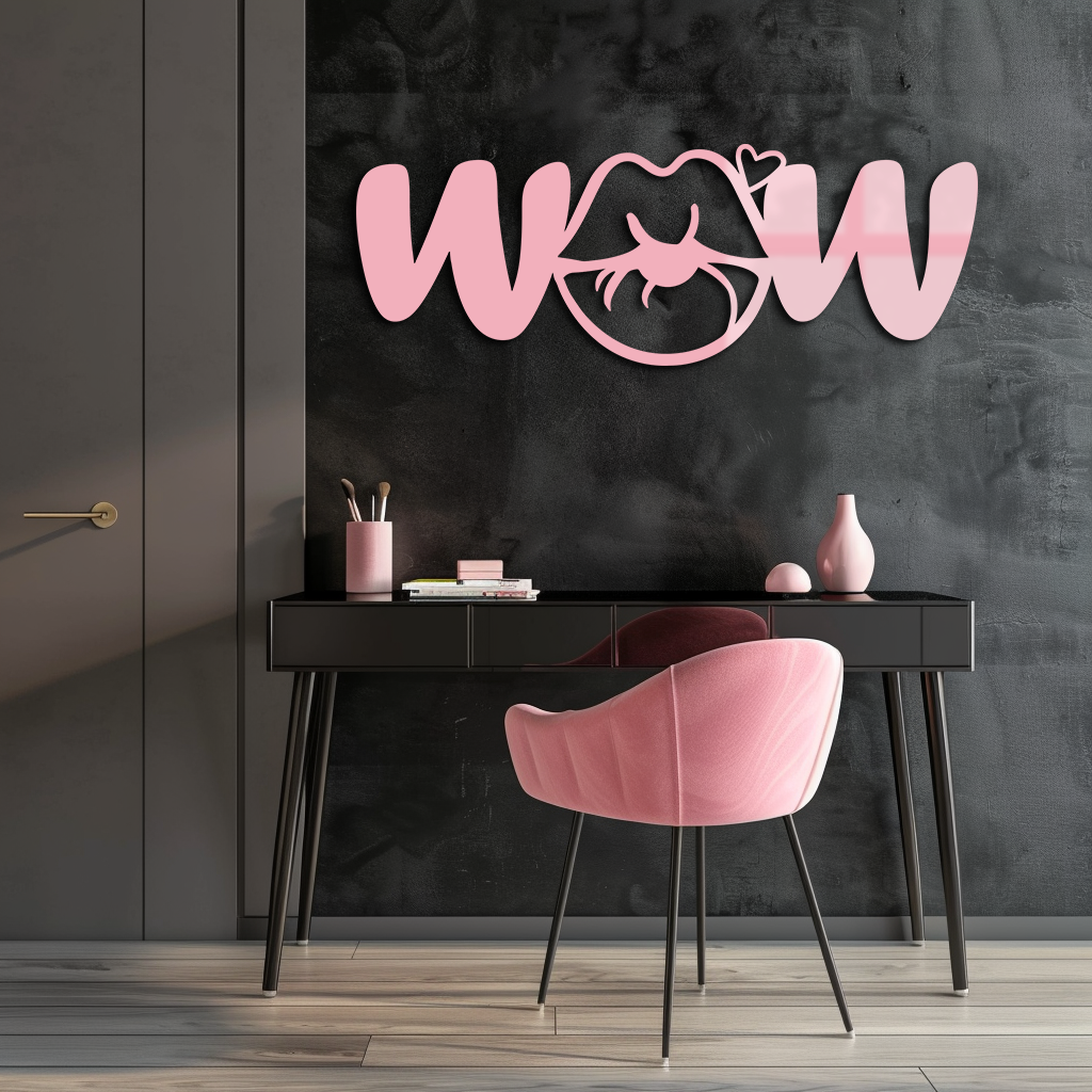 Wow Face Expression Metal Wall Art – Modern Typography Design - KAFGP113 - Tampa Home & Garden Store