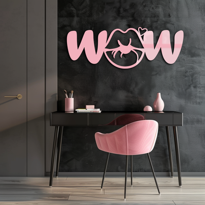 Wow Face Expression Metal Wall Art – Modern Typography Design - KAFGP113 - Tampa Home & Garden Store