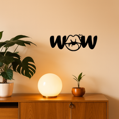 Wow Face Expression Metal Wall Art – Modern Typography Design - KAFGP113 - Tampa Home & Garden Store