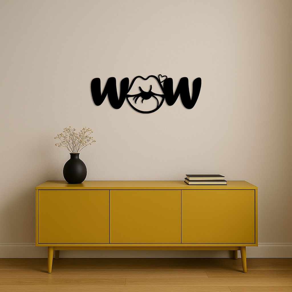 Wow Face Expression Metal Wall Art – Modern Typography Design - KAFGP113 - Tampa Home & Garden Store
