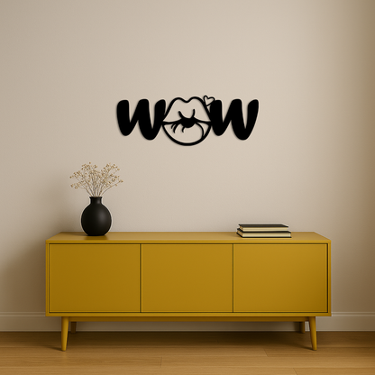 Wow Face Expression Metal Wall Art – Modern Typography Design - KAFGP113 - Tampa Home & Garden Store