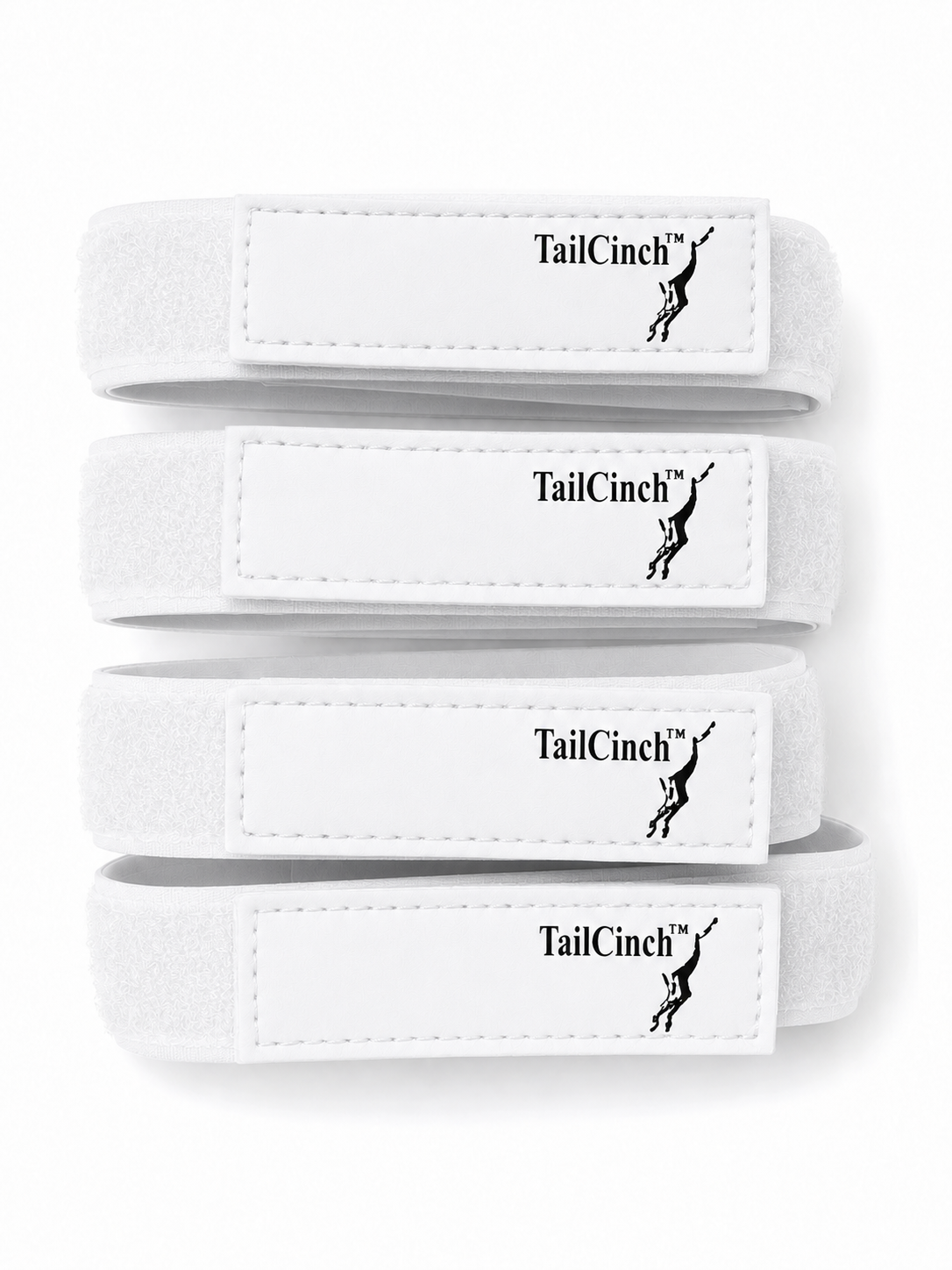 Four white PoloCinch Polo Wrap Guards with double-sided Velcro by TailCinch Equine on Tampa Home & Garden Store