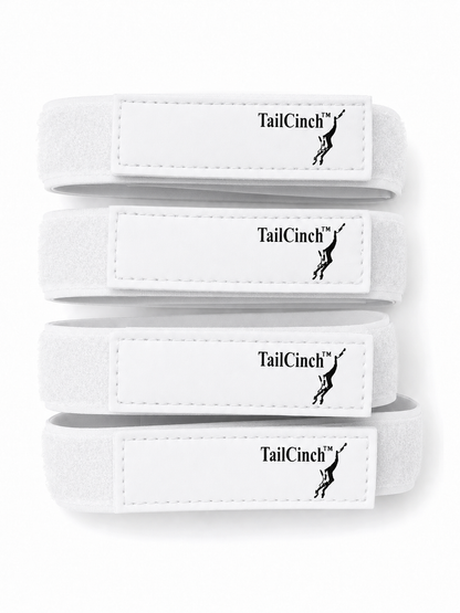 Four white PoloCinch Polo Wrap Guards with double-sided Velcro by TailCinch Equine on Tampa Home & Garden Store