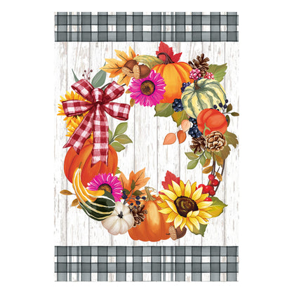 Wreath Of Gourds Applique Garden Flag - Tampa Home & Garden Store