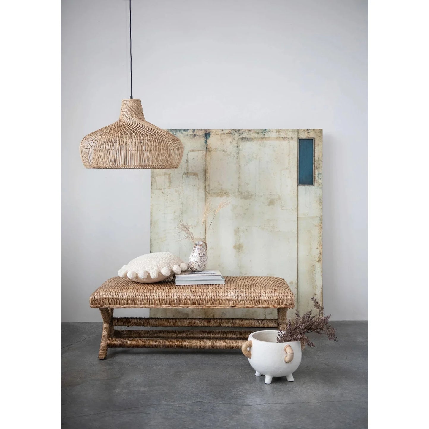 Wren Terracotta Planter with Rattan Handles - Tampa Home & Garden Store