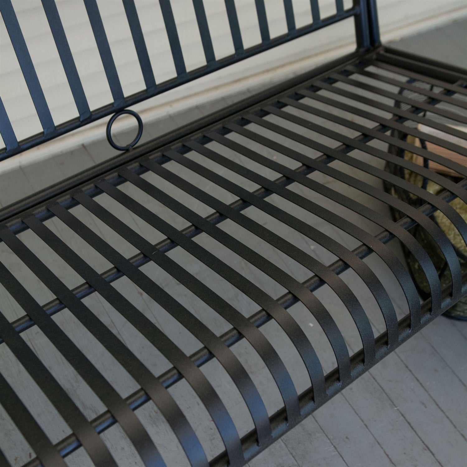 Wrought Iron Outdoor Patio 4-Ft Porch Swing in Black - Tampa Home & Garden Store