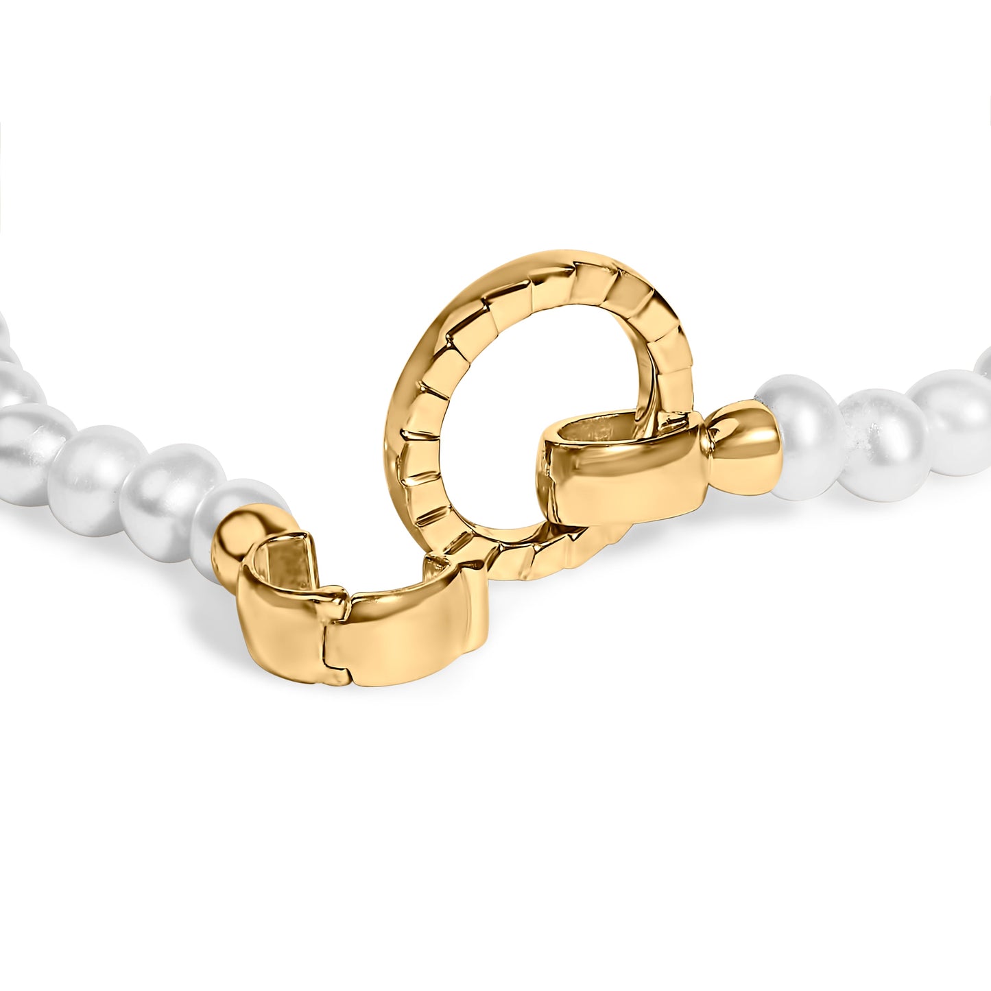 Bracelet 18K yellow gold vermeil pearl infinity lock tennis by Bids.com on Tampa Home & Garden Store