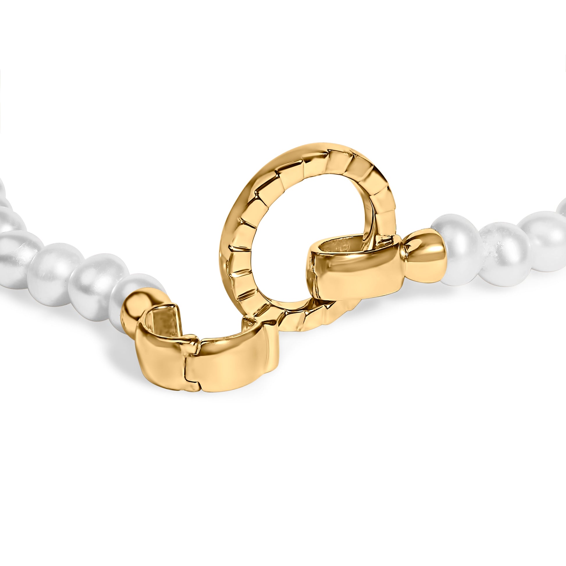 Bracelet 18K yellow gold vermeil pearl infinity lock tennis by Bids.com on Tampa Home & Garden Store