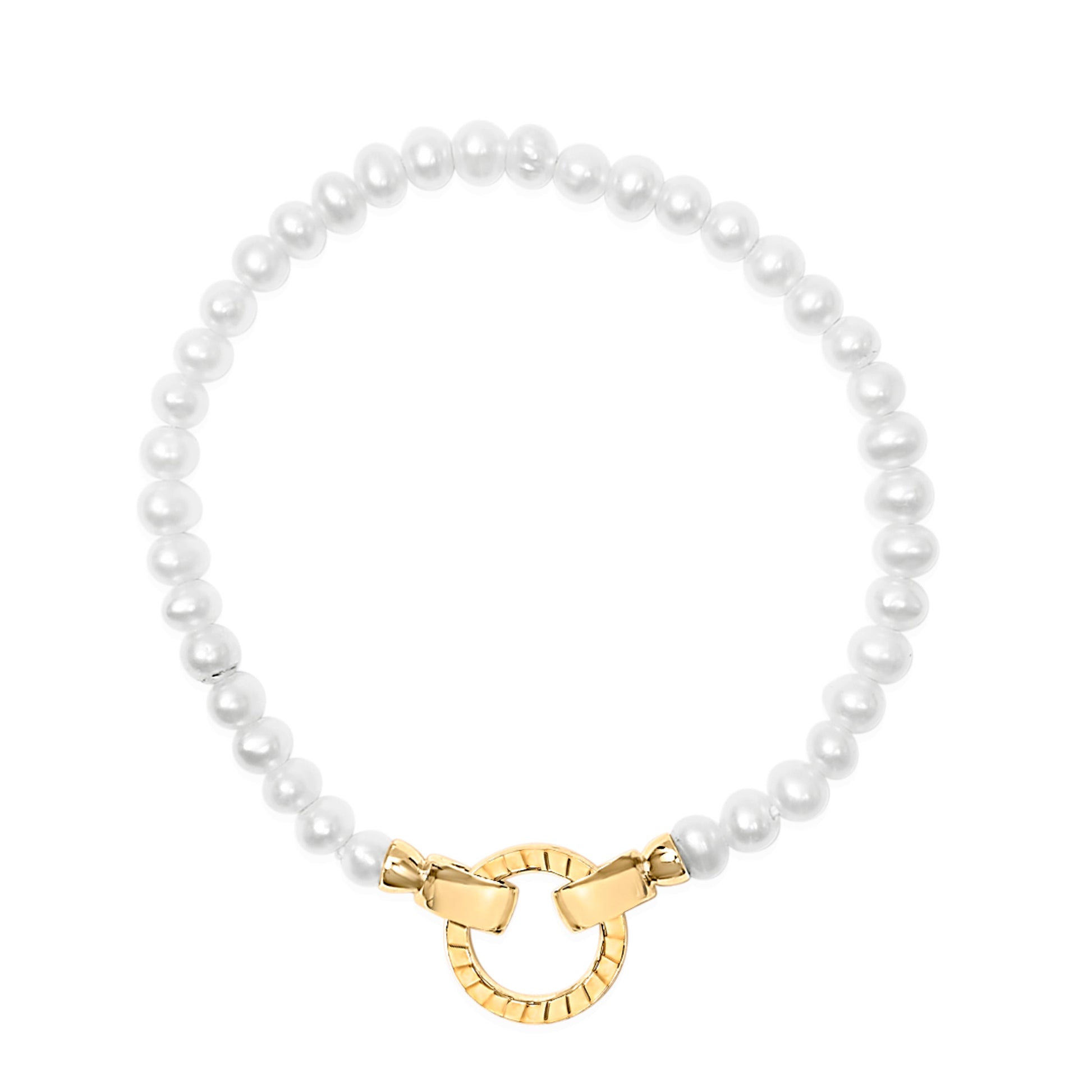 Pearl tennis bracelet with 18K yellow gold vermeil infinity lock by Bids.com on Tampa Home & Garden Store