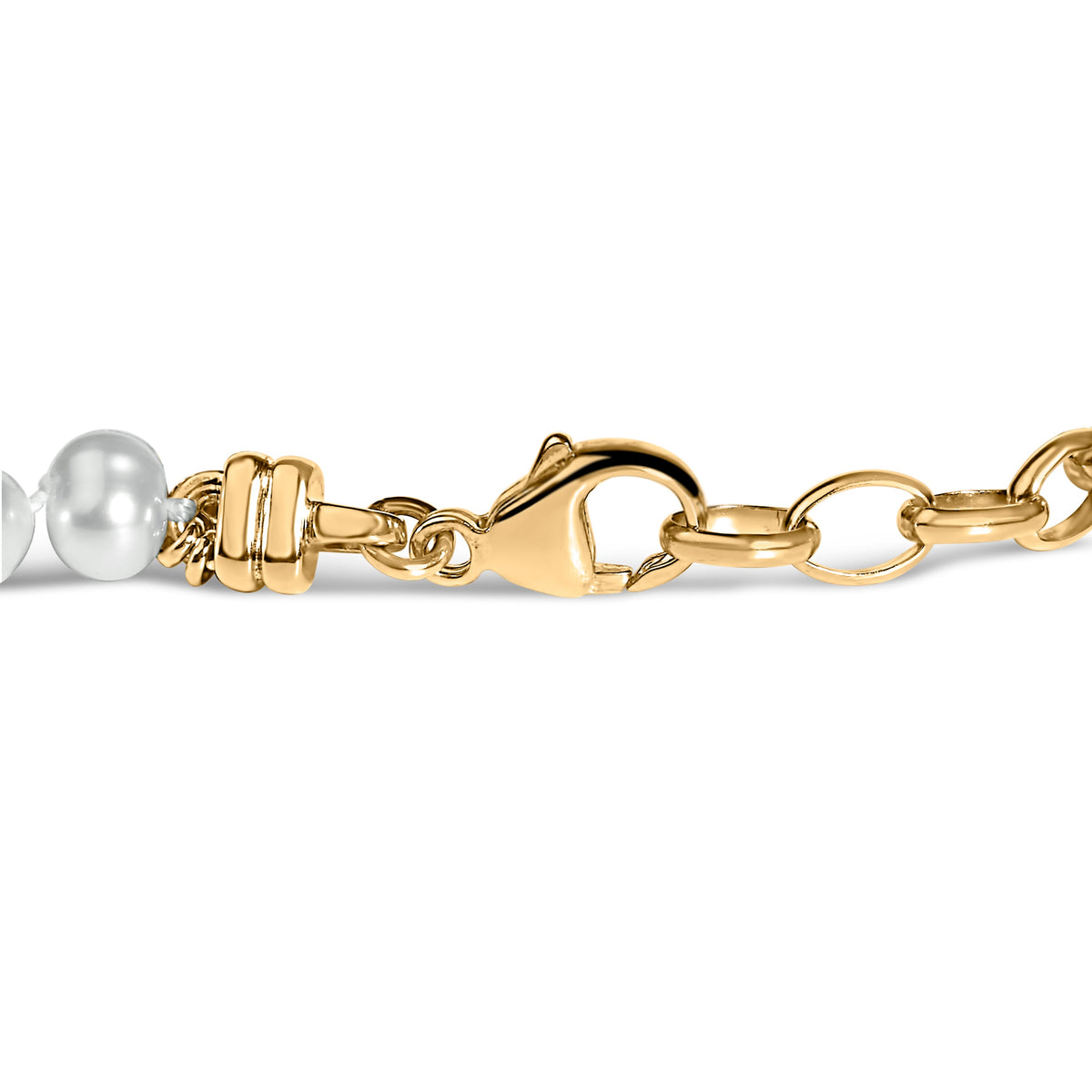 18K yellow gold vermeil cultured pearl station-link bracelet with pearl stations on Tampa Home & Garden Store