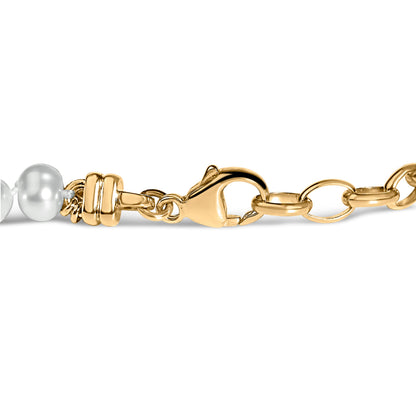 18K yellow gold vermeil cultured pearl station-link bracelet with pearl stations on Tampa Home & Garden Store