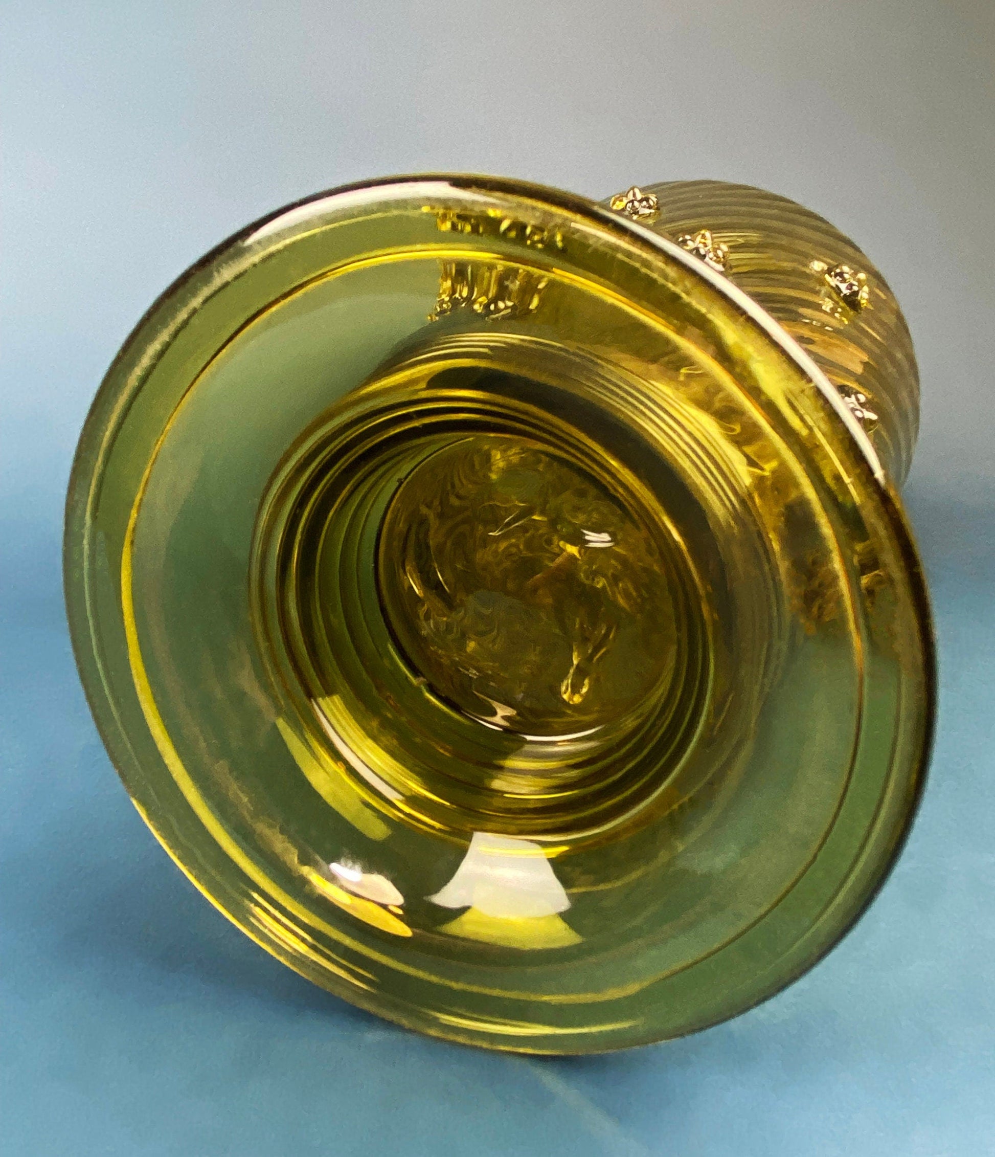 XL Vintage Glass Pitcher with Pewter Detailing. Antique Hand Blown Large 18" German Wine or Water Jug. Vintage Gifts. - Tampa Home & Garden Store