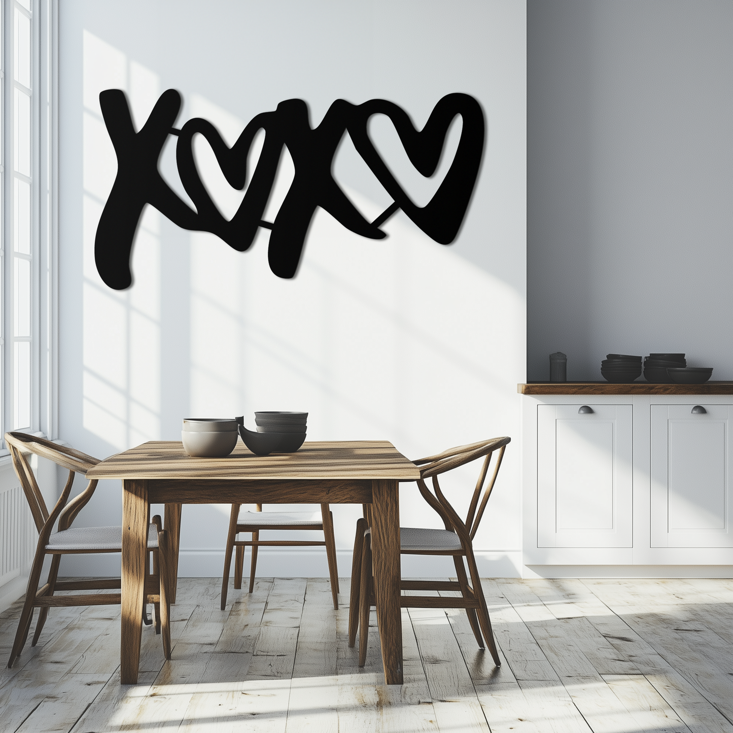 XOXO Love Hearts Metal Wall Art – Modern Romantic Black Home Decor- KAF567 - Tampa Home & Garden Store