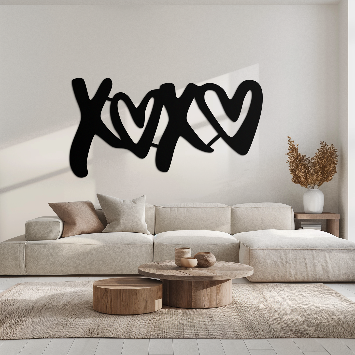 XOXO Love Hearts Metal Wall Art – Modern Romantic Black Home Decor- KAF567 - Tampa Home & Garden Store