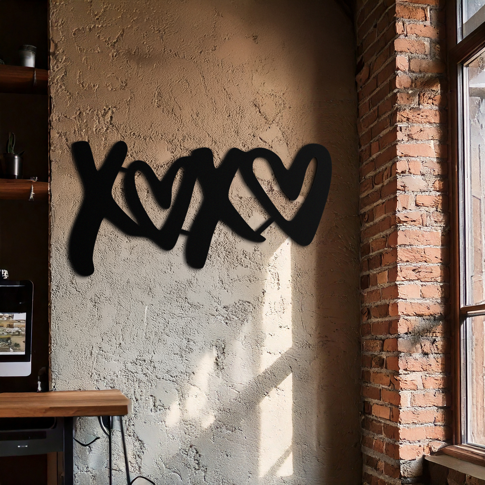 XOXO Love Hearts Metal Wall Art – Modern Romantic Black Home Decor- KAF567 - Tampa Home & Garden Store