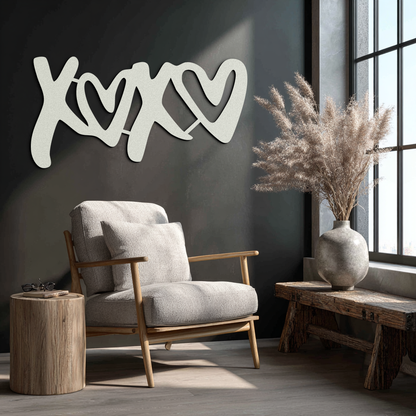 XOXO Love Hearts Metal Wall Art – Modern Romantic Black Home Decor- KAF567 - Tampa Home & Garden Store