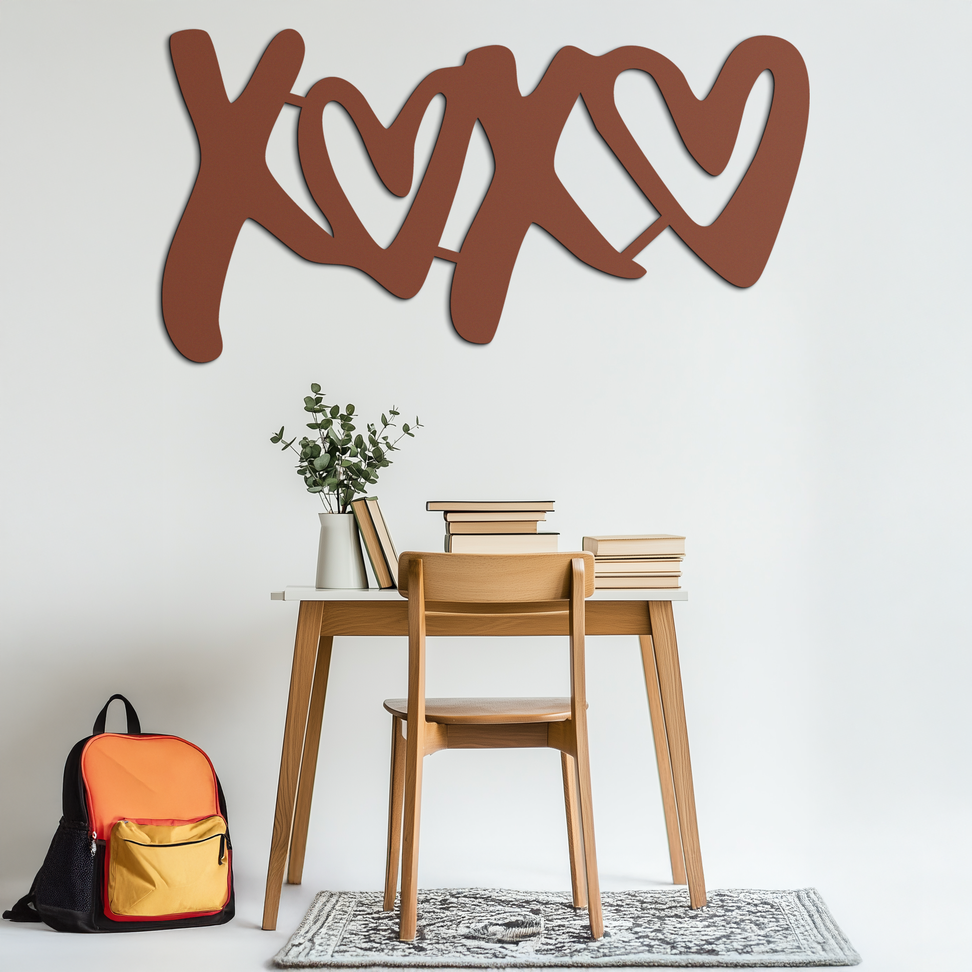 XOXO Love Hearts Metal Wall Art – Modern Romantic Black Home Decor- KAF567 - Tampa Home & Garden Store