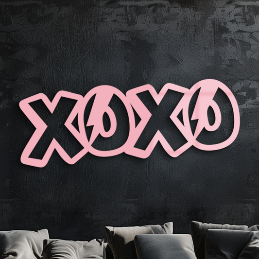 XOXO Word Art Metal Wall Decor – Modern Love Quote Design - KAFGP114 - Tampa Home & Garden Store