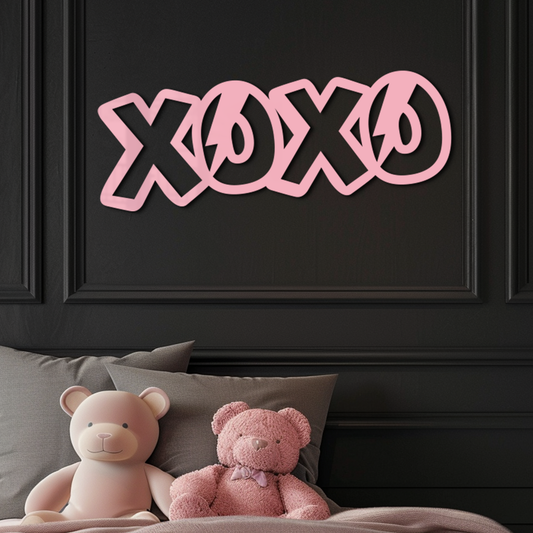XOXO Word Art Metal Wall Decor – Modern Love Quote Design - KAFGP114 - Tampa Home & Garden Store
