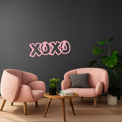 XOXO Word Art Metal Wall Decor – Modern Love Quote Design - KAFGP114 - Tampa Home & Garden Store