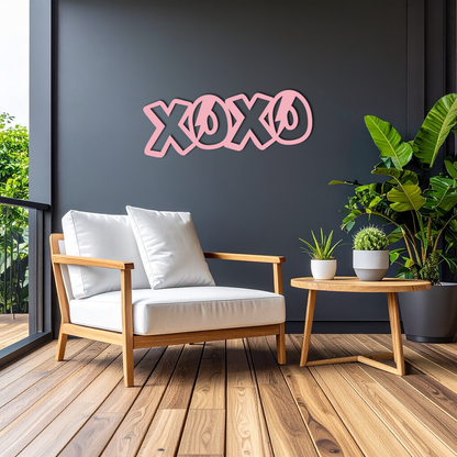 XOXO Word Art Metal Wall Decor – Modern Love Quote Design - KAFGP114 - Tampa Home & Garden Store