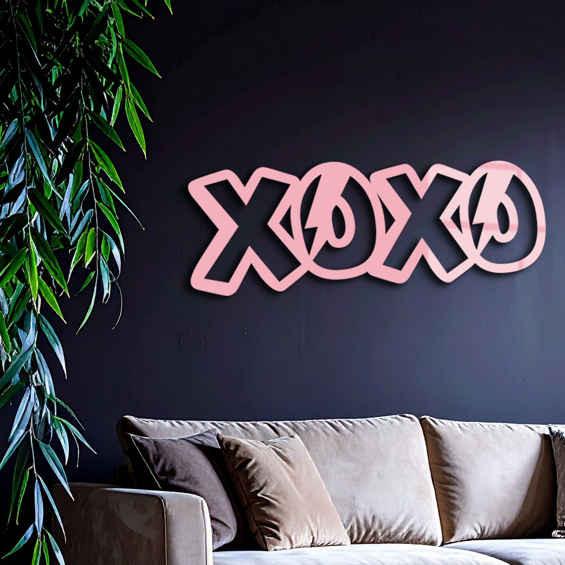 XOXO Word Art Metal Wall Decor – Modern Love Quote Design - KAFGP114 - Tampa Home & Garden Store