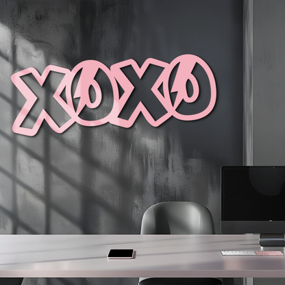 XOXO Word Art Metal Wall Decor – Modern Love Quote Design - KAFGP114 - Tampa Home & Garden Store