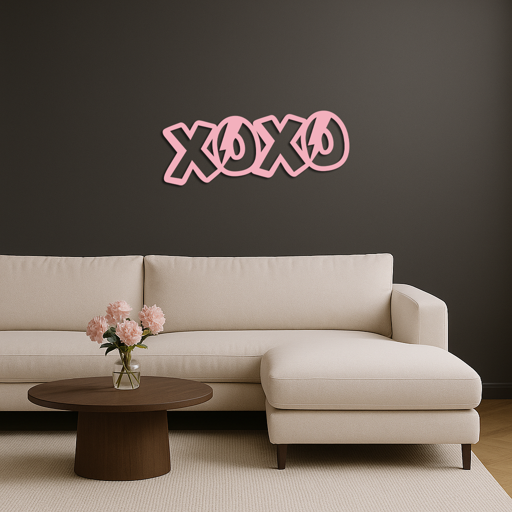 XOXO Word Art Metal Wall Decor – Modern Love Quote Design - KAFGP114 - Tampa Home & Garden Store