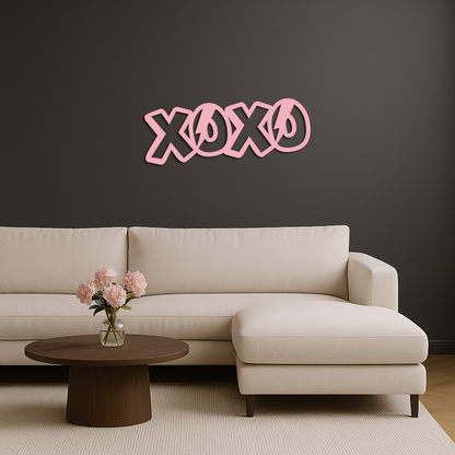 XOXO Word Art Metal Wall Decor – Modern Love Quote Design - KAFGP114 - Tampa Home & Garden Store