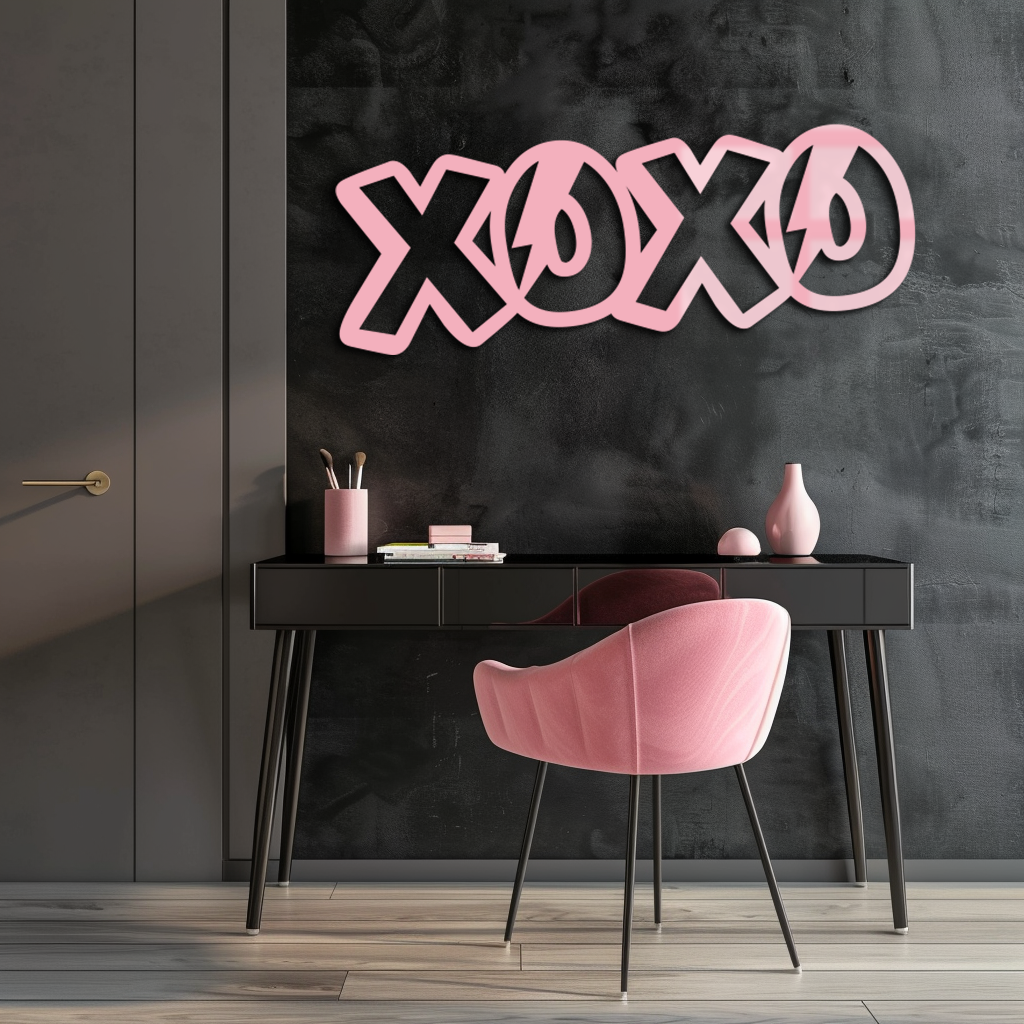 XOXO Word Art Metal Wall Decor – Modern Love Quote Design - KAFGP114 - Tampa Home & Garden Store