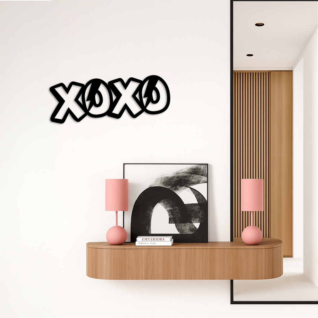 XOXO Word Art Metal Wall Decor – Modern Love Quote Design - KAFGP114 - Tampa Home & Garden Store